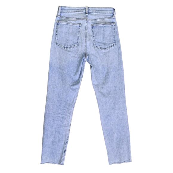 Rag & Bone Nina High-Rise Ankle Cigarette Jeans in Jade with Holes Light Wash 25 - Picture 2 of 8